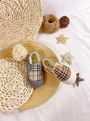 2020 Spring new pattern children Plaid Decor Casual shoes A pedal canvas indoor Flooring shoes