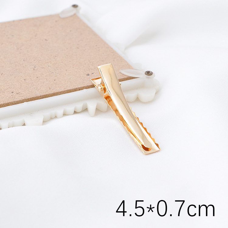 Clip de pico de pato dorado clip lateral clip cuadrado horquilla colgante plateado color retención accesorios para el cabello tocado accesorios de material hecho a mano básico