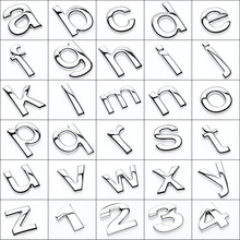 汽车小写字母贴英文小写字母车贴数字标字符号3D个性改装字标尾标