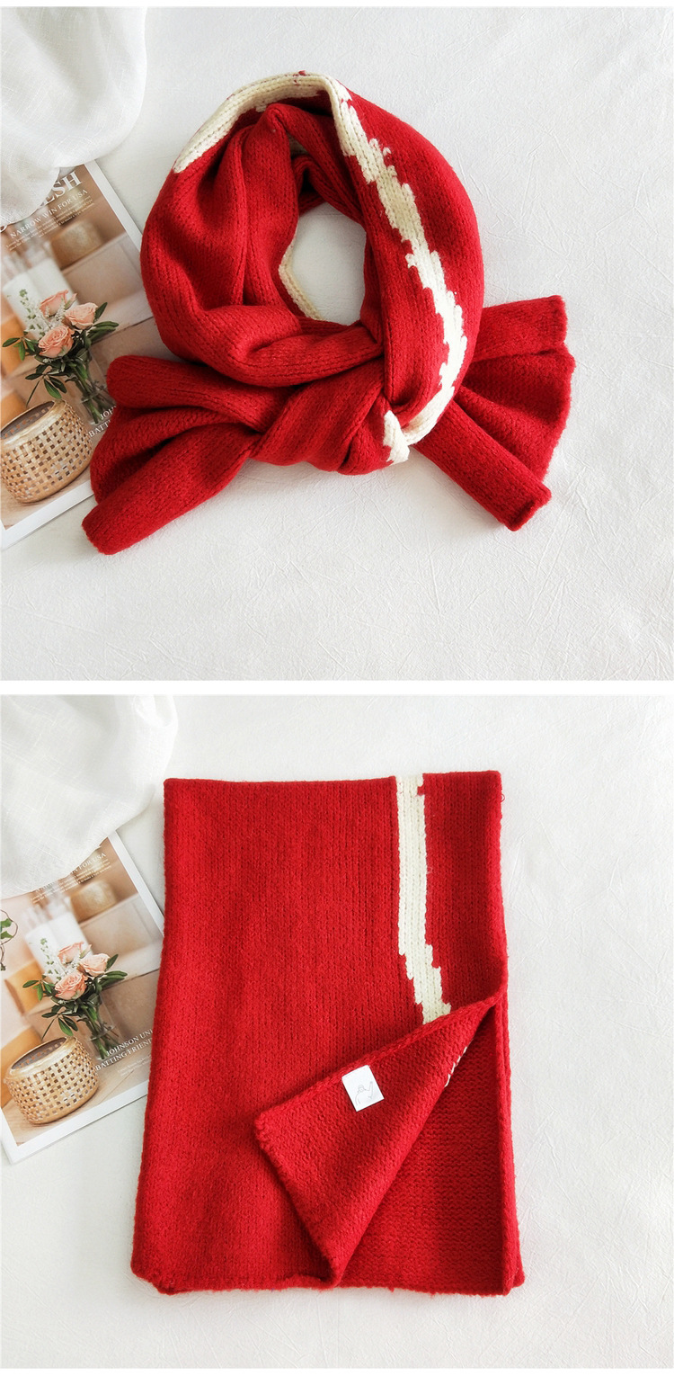 Korean New Knitted Woolen Warmth Scarf display picture 10