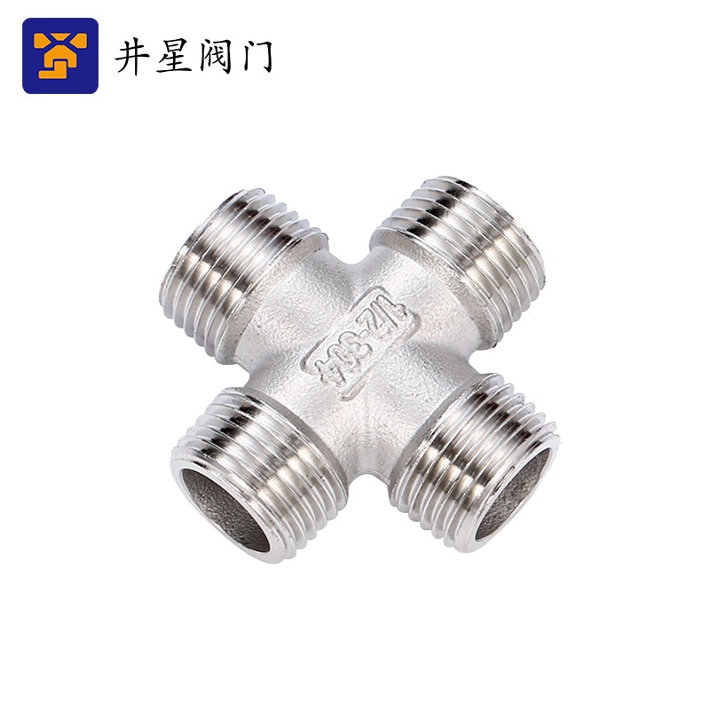 304 stainless steel external wire four-way external thread four-way external thread buckle water distributor accessories cross pipe fittings 4 points