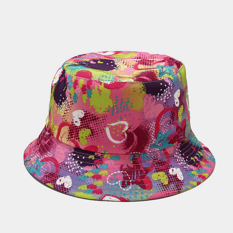 Unisex Lässig Farbblock Blume Breite Traufen Bucket Hat display picture 5