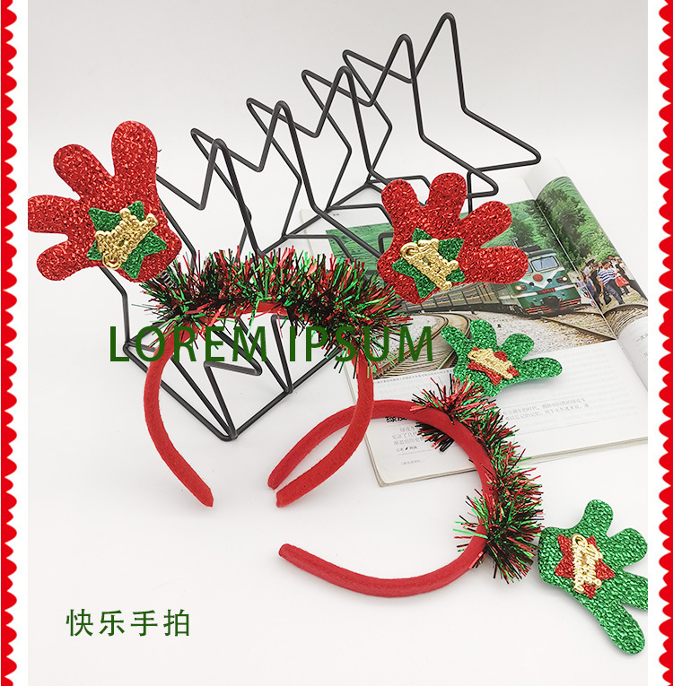 Christmas headbands, Christmas headwear decorations, hair accessories for children, girls, princesses, little girls, Christmas antler headbands for girls detail image 14