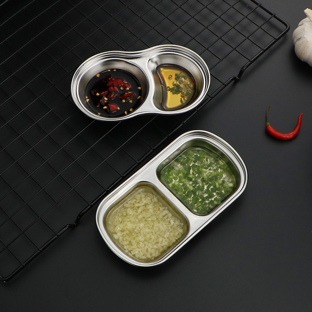 304調味碟加厚多格調料碟火鍋調料碟酒店醬料碟子分格韓式泡茶碟