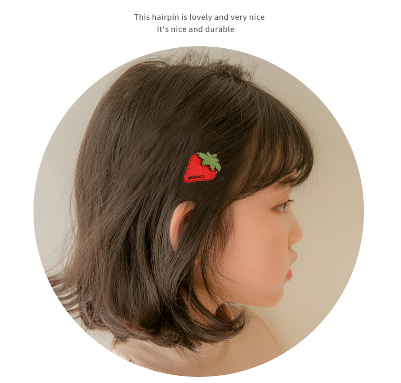 Factory direct supply of Korean version simple, fashionable and cute fruit hair clips, eco-friendly resin children's straight clips, BB clips wholesale detail image 10