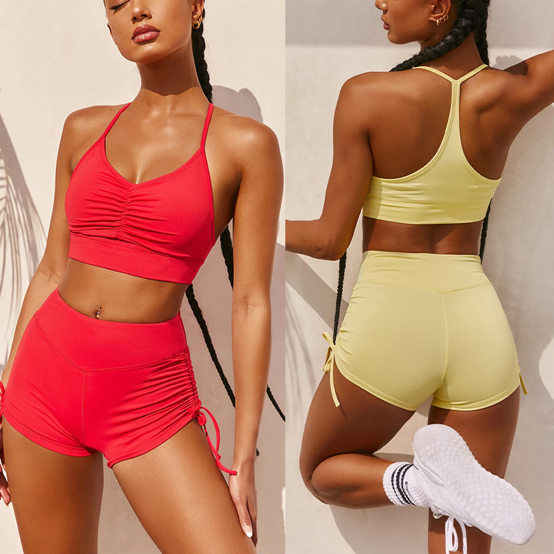 Spring And Summer New Sexy Tight Shorts Suit Sports Camisole Women