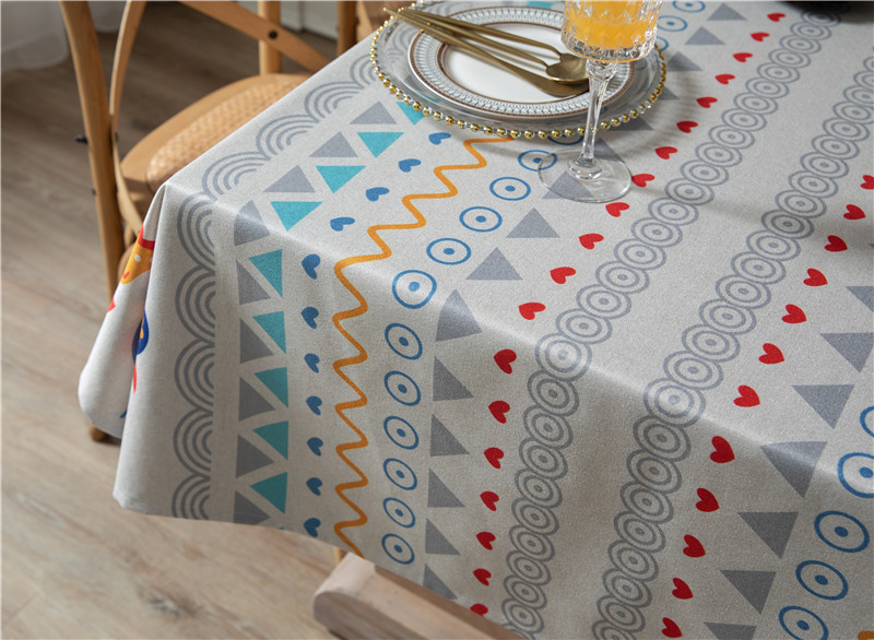 Thickened Polyester Cotton Linen Modern Simple Printed Tablecloth Rectangular Coffee Dining Table Cloth One_voghion.com