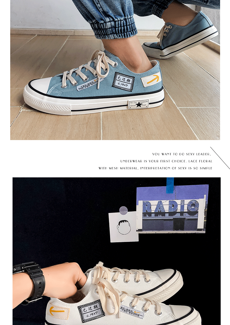 Canvas Shoes Men's Low-top Casual Sneakers Versatile Spring Style_voghion.com
