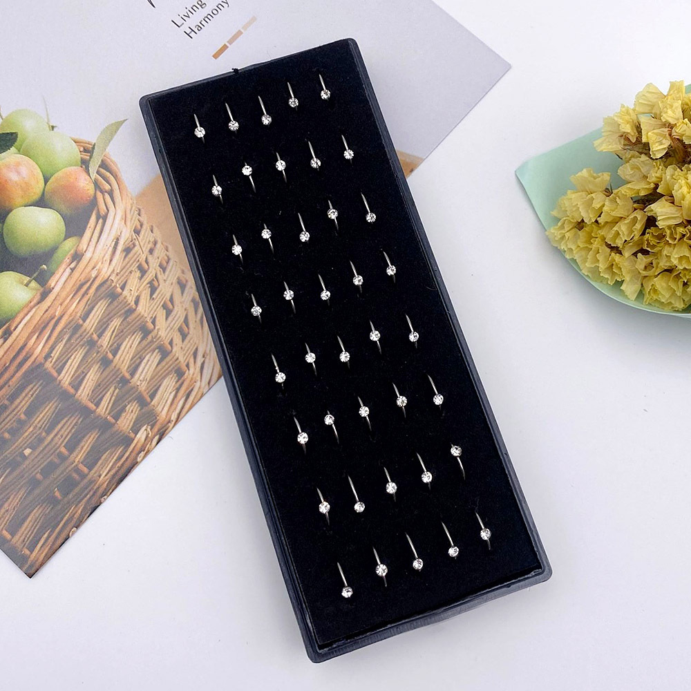 38g Weight Rhinestones Inlay Material Nose Ring Classification 1 Set Quantity Daily Occasion Stainless Steel Material Round Pattern Unisex Gender Inlay Design Fashion Style 1 Set Fashion Round Stainless Steel Inlay Rhinestones Nose Ring Nose Pin 9