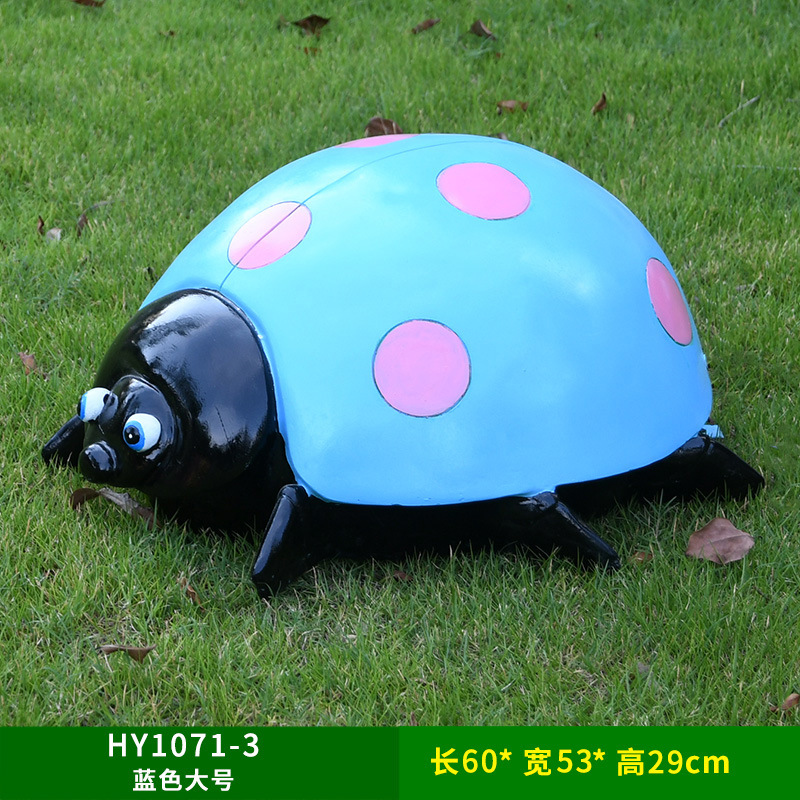 Al Aire Libre flor jardín paisaje simulación mariquita de siete estrellas escultura luminosa Villa patio césped decoración escarabajo adornos