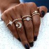 European and American diamonds 8 -character rings Beach wind king avatars star Moon multi -piece set rings