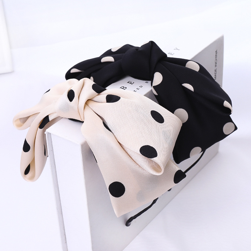 Korea New  Bow Polka Dot Hair Band display picture 11