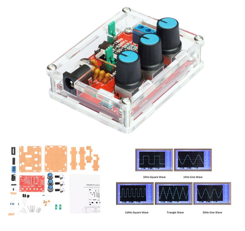 XR2206 Высокоточный генератор функциональных сигналов DIY детали с комплектом синусоидального треугольника прямоугольной волны