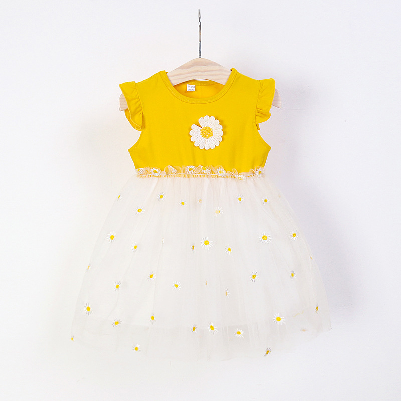 Summer New girls' skirt small Daisy princess skirt cross-border supply small children's clothing mesh skirt children's clothing wholesale