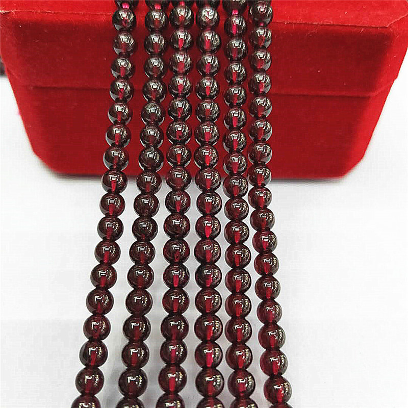 Factory direct sales of natural 5A-grade garnet loose beads, wholesale of semi-finished purple-toothed black round beads, and jewelry matching beads detail image 6