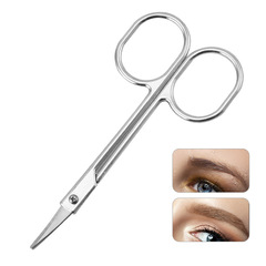 Manufacturer supplies stainless steel electroplated eyebrow scissors, nose hair trimming eyebrow tools, makeup beauty scissors, eyebrow trimming scissors