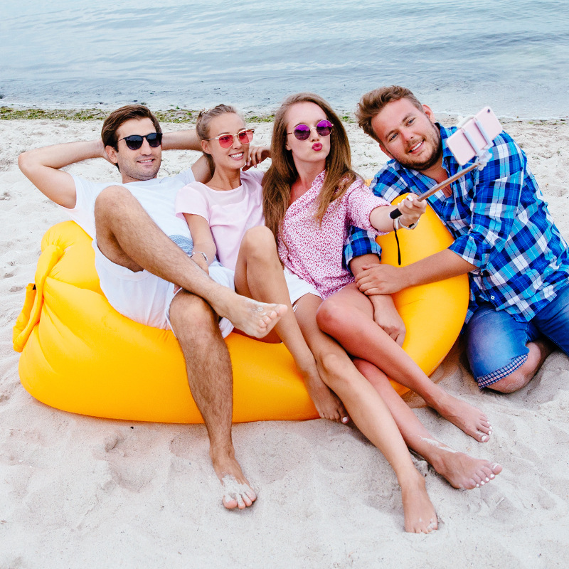 便携式沙滩睡袋 折叠单人空气沙发气垫充气沙发 户外懒人沙发床