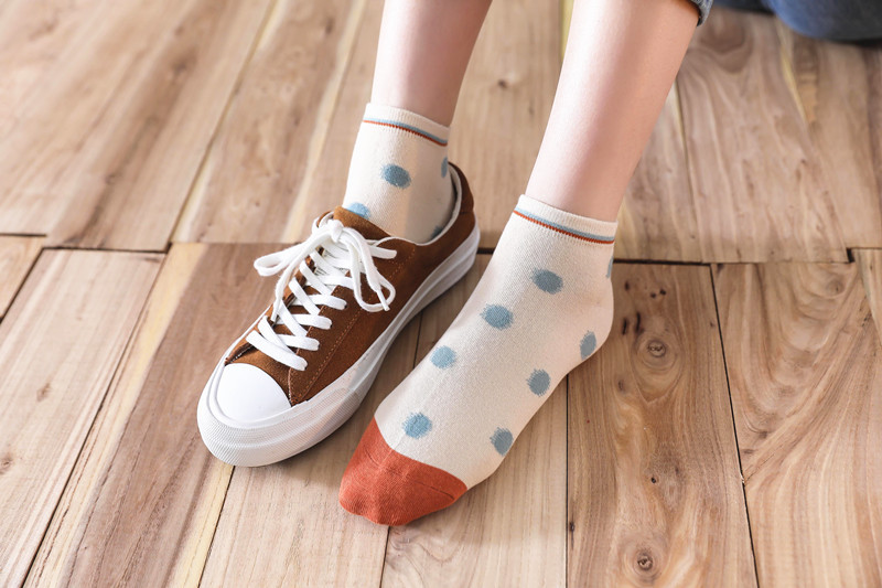 Summer Boat Polka Dot Socks Sweet Casual Cotton Socks Low-top Boat Socks Wholesale Nihaojewelry display picture 2