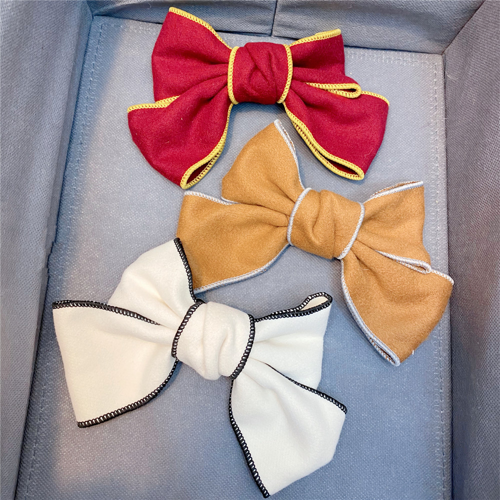Flocking Woolen Fabric Big Bow Hairpin display picture 14