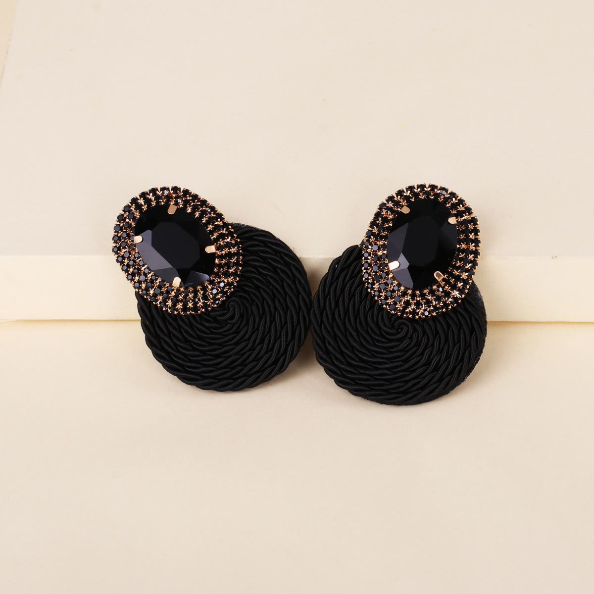 Korean New Fashion Wild Rhinestone Geometric Round Exaggerated Earrings display picture 21