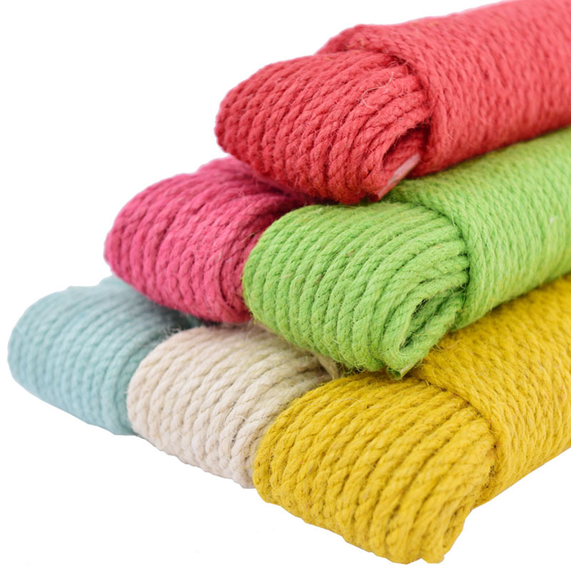 6mm彩色麻绳diy手工材料编织创意花瓶猫爬架抓板绳子捆绑绳装饰绳