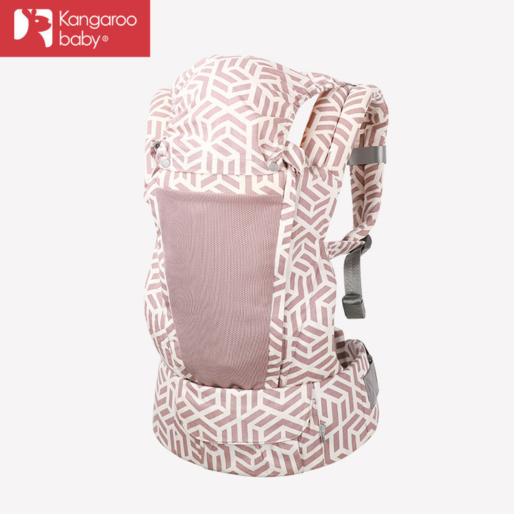 Mochila portabebé tipo canguro, correa geométrica, adecuada para todas las edades, portátil y disponible para exportación.