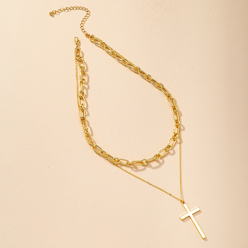 Double Cross Necklace display picture 3