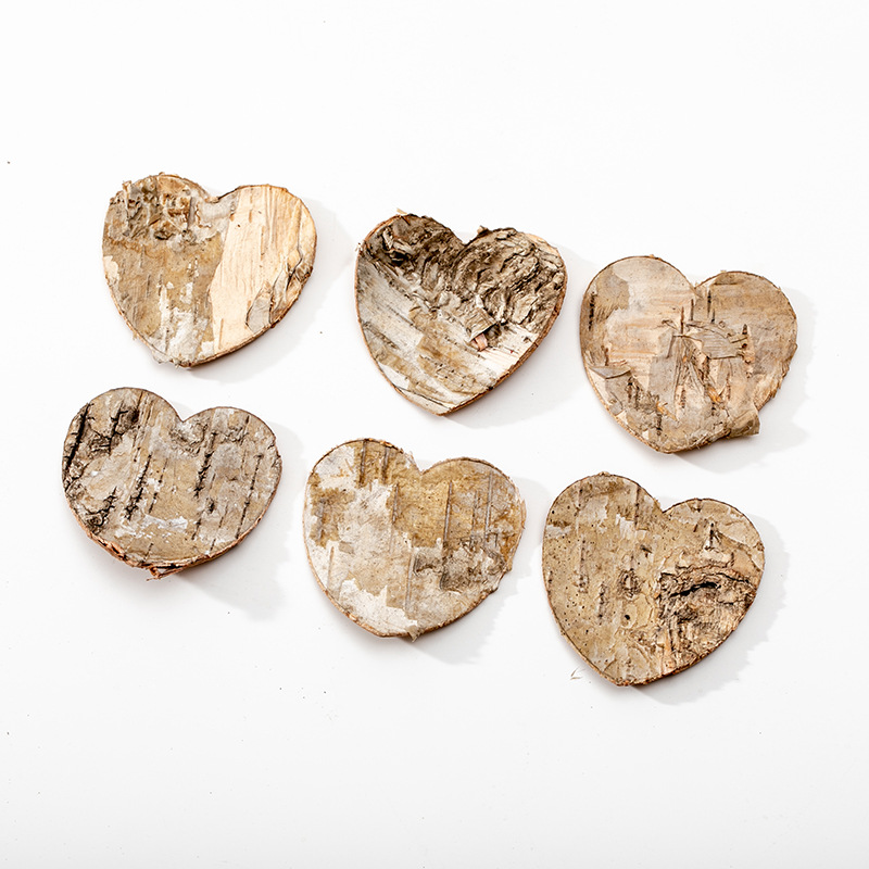 Artesanías de corteza de tronco Jardín europeo creativo de Navidad alce pentagramas amor accesorios de árbol de Navidad