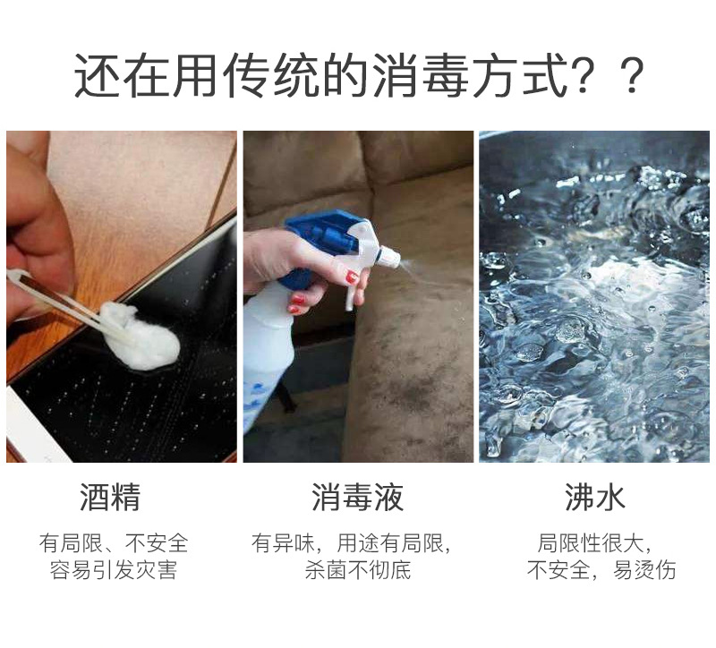 【中国直邮】家用手持紫外线消毒器/UV消毒灯UVC灯手机宠物消毒灯棒 白色3颗UV灯珠