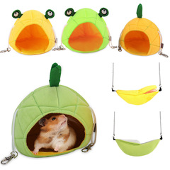 Pet banana nest Cartoon fruit pineapple frog cotton nest Creative new moon boat can hang hamster hammock