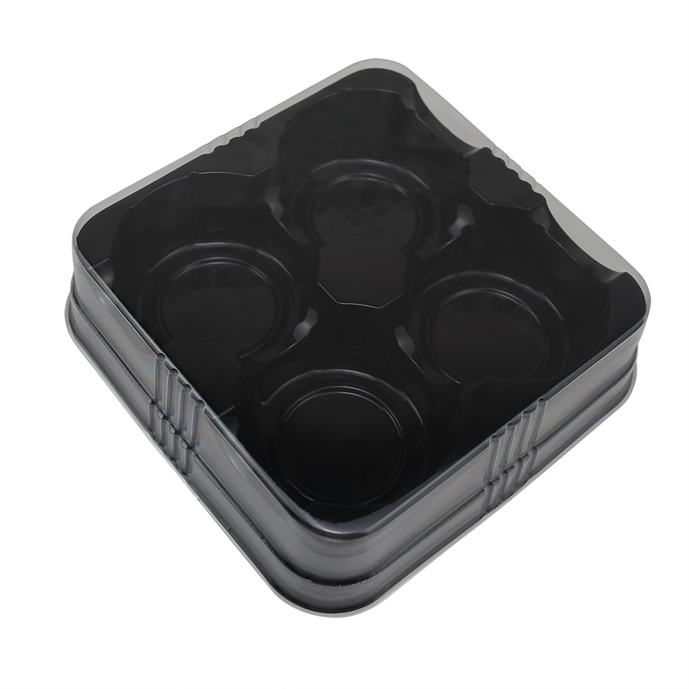 Caja de pastel de luna 4 cápsulas de pastel de luna pastel de frijol verde pastel de frijol verde caja de plástico transparente horneado West Point caja de embalaje desechable