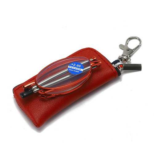 Antenna Anti-blue light reading glasses for men and women, telescopic legs, foldable, portable, elderly, presbyopia glasses with zipper bag