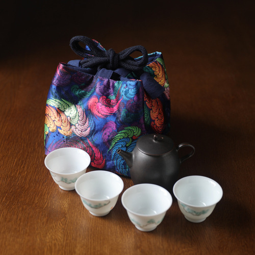 Erya fabric tea set travel storage bag Chinese style teapot fair cup tea cup cloth bag