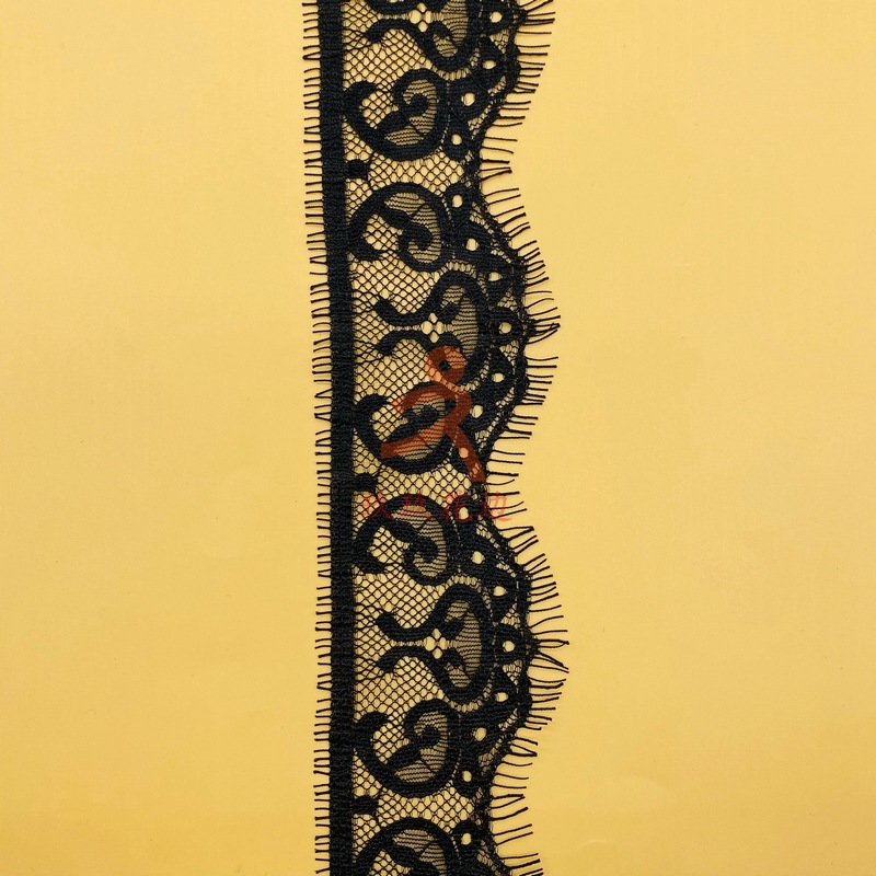厂家直销 新款单边睫毛花边  裙摆领口辅料 蕾丝花边 可零售生产