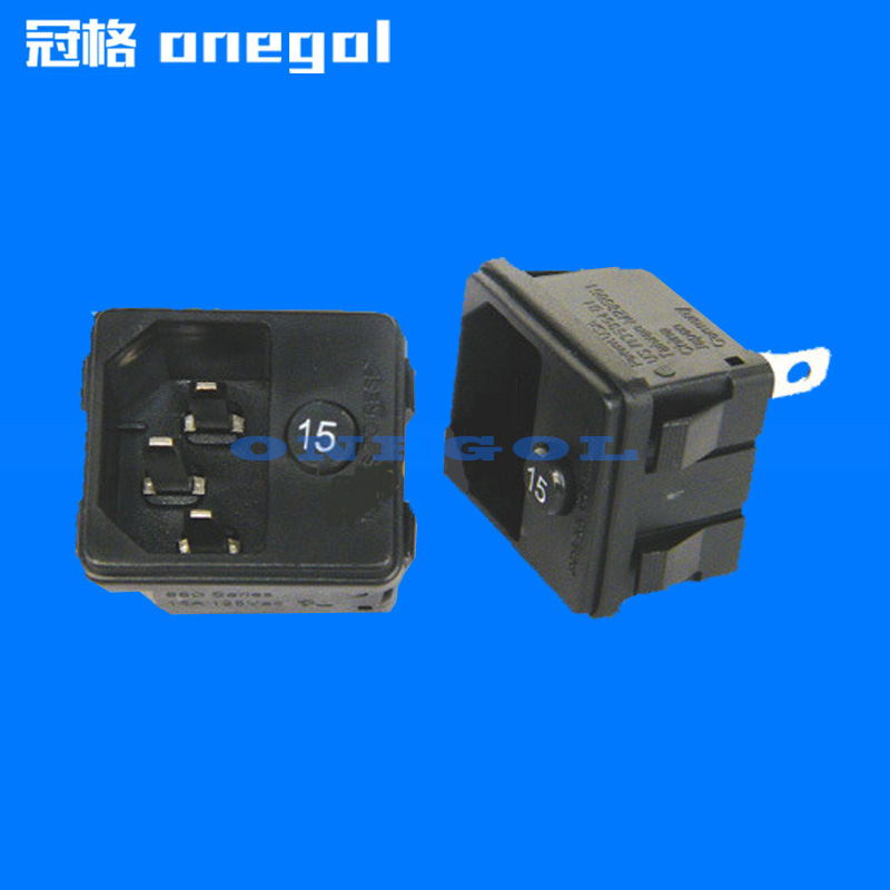 厂家直销 88D 3A-25A电流过载保护器 C14品字插座二合一断路器
