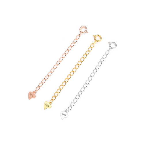 925 sterling silver necklace extension chain bracelet tail chain diy jewelry accessories chain adjustment length manufacturer wholesale
