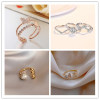 Small design fashionable one size ring, light luxury style, on index finger