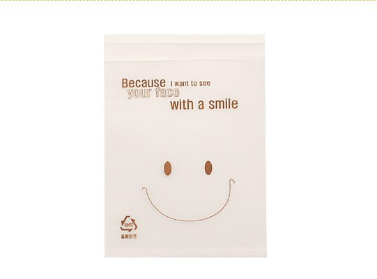韩板 现货 薄款可爱笑脸 磨砂质感 包装袋 自封袋100枚4.5元
