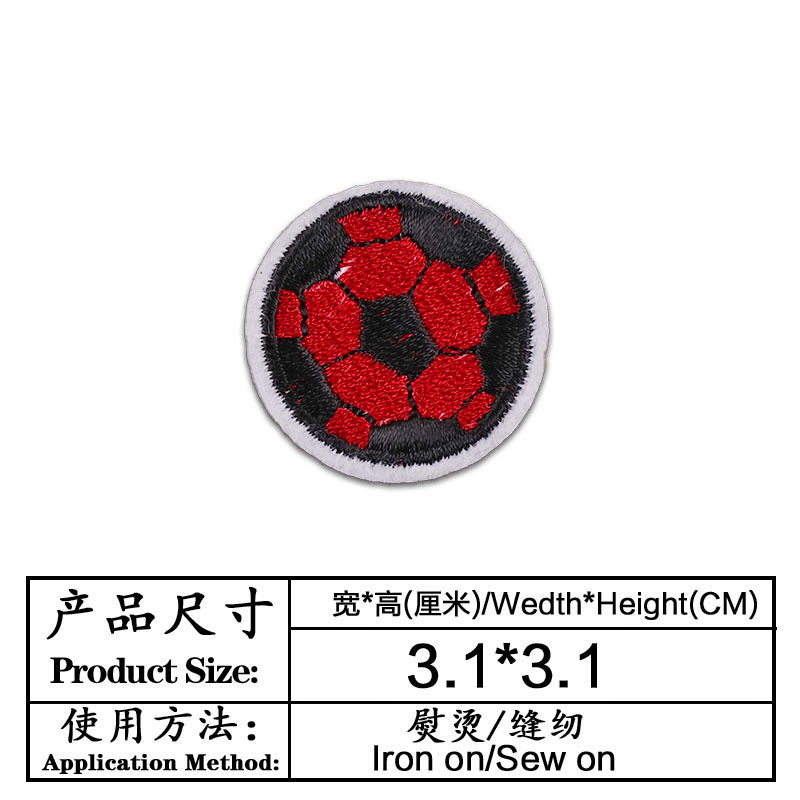 Pegatinas de tela bordadas accesorios de ropa insignia parche pegatinas fútbol dibujos animados ventas directas de la fábrica