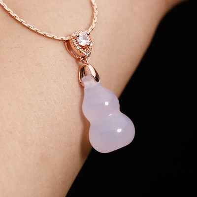 巴西瑪瑙玉髓吊墜葫蘆冰透十足夏季潮款冰潤十足