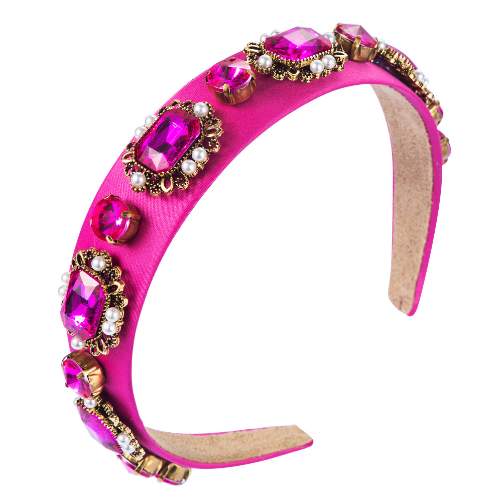 New Retro Baroque Pearl Hair Hoop Court Style Diamond Headband Female Hair Accessories display picture 9