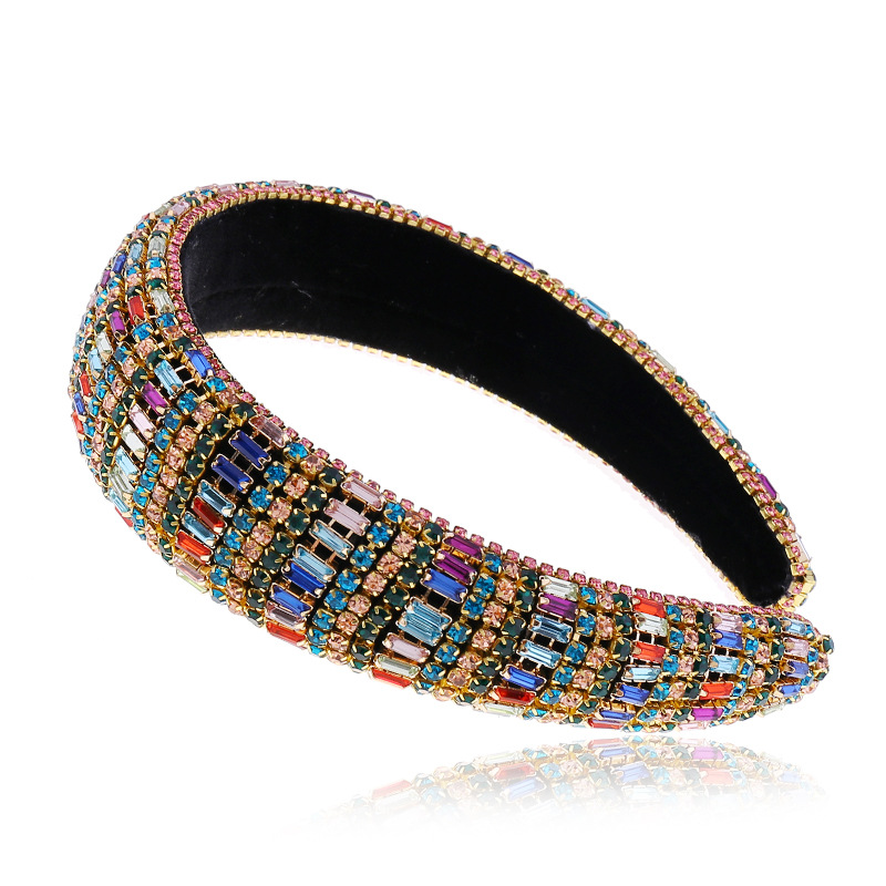 Fashion Retro Alloy Diamond Headband Original New Handmade Color Hairband Wholesale Nihaojewelry display picture 1