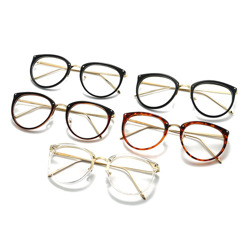 Cross-border new transparent retro glasses frames, men and women can wear myopia glasses frames, students' plain glasses 1097