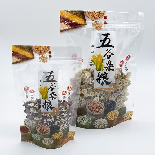 Factory direct sales of grain packaging bags, transparent self-sealing bags, oatmeal and corn flakes sealing self-sealing bags