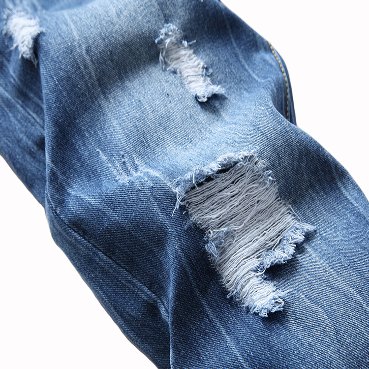 Jeans da uomo nuovi, a vita dritta, pantaloni in denim slim alla moda_voghion.com