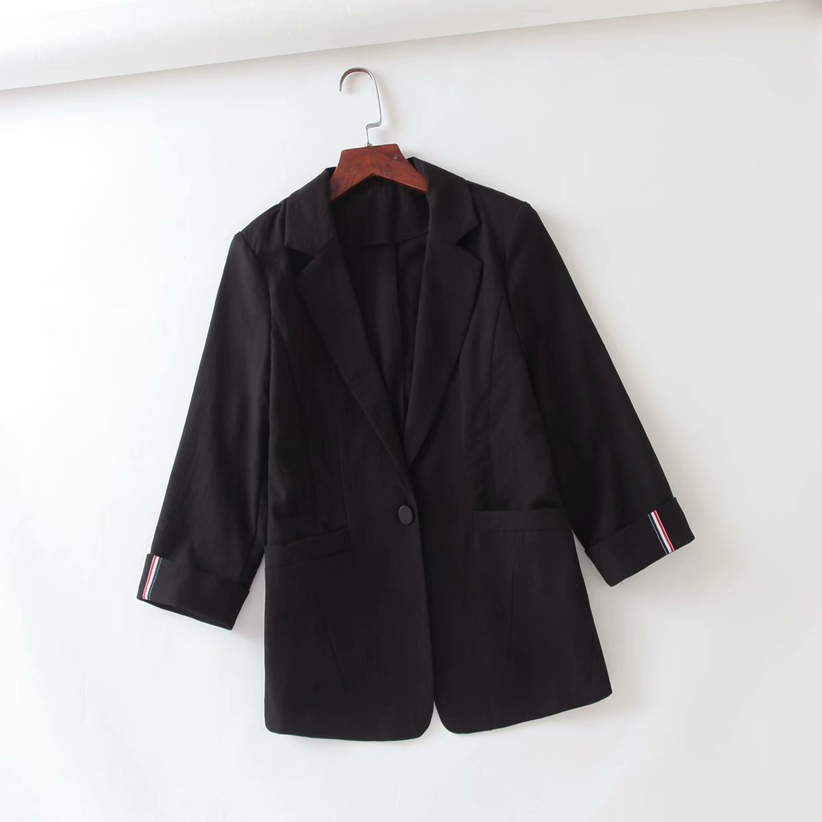 wholesale autumn slim lapel pocket curling ribbon sleeves children s small suit jacket  NSAM3548