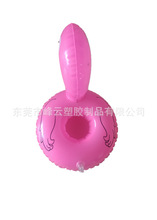 供应粉色天鹅水上漂浮杯托 可乐饮料黑白鹅杯座PVC充气杯垫