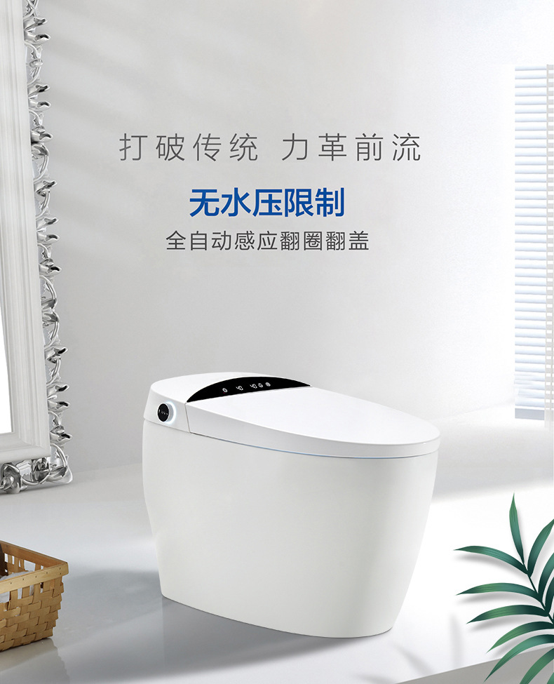 汉塔无水压要求智能马桶一体式即热家用电动冲洗水箱加热坐便器|ms