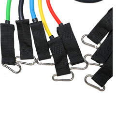 11-piece set of tensioners, TPE elastic rope, eyelet carabiner style, chest expansion tension rope, fitness equipment, cross-border supply