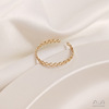 Copper wavy brand ring, 14 carat, golden color, simple and elegant design